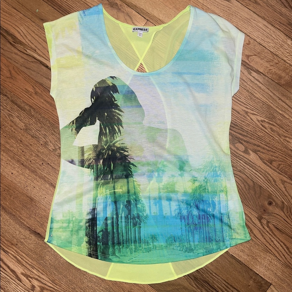 Express Palm Tree Graphic Tee Size Small